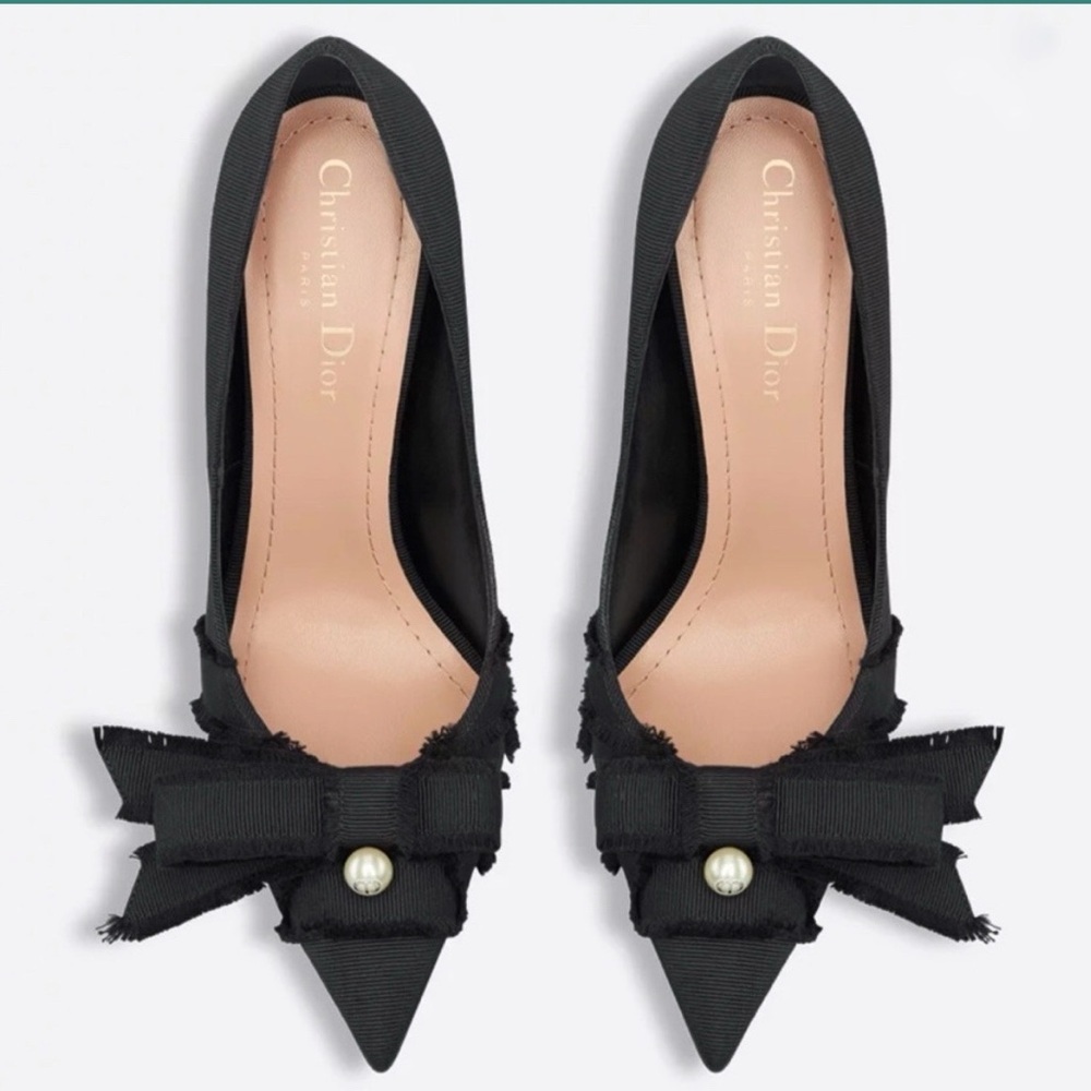 Dior Black Women's Shoes with Bow Detail Dior Adiorable Pump Box size 36 Pointed - Picture 2 of 16